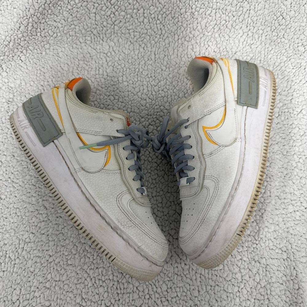 Nike Air Force 1 Shadow Be Kind White Grey Orange DC2199-100 Womens 10.5